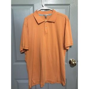 Peter Millar Men's Size Large L Orange Polo Golf Shirt Short Sleeve Cotton Blend